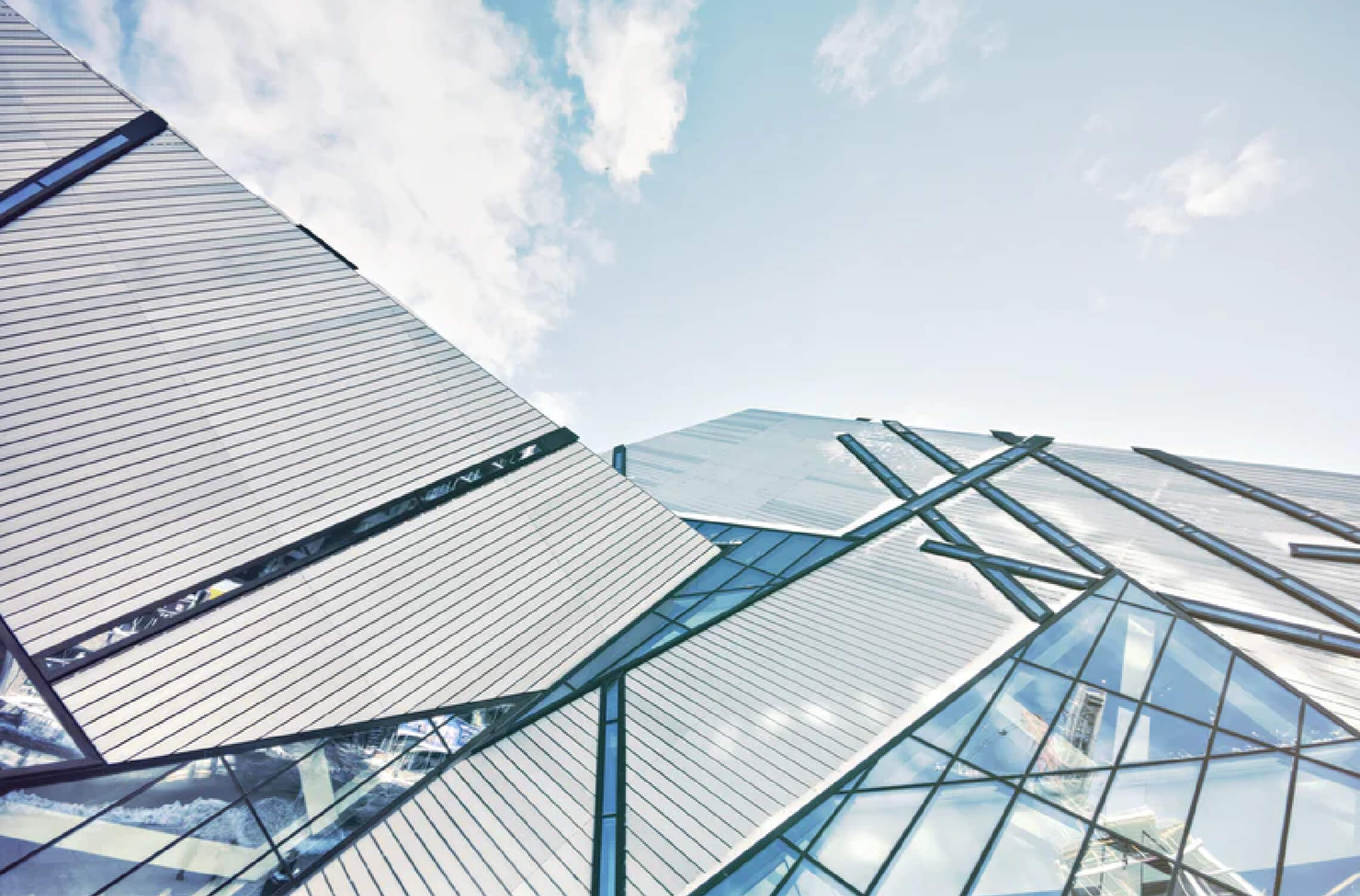 Sky reflection in glass building